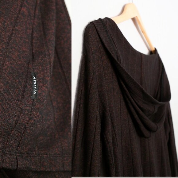 Athleta Harmony Pose Hoodie Sweatshirt Dark Mahogany Heather Size XS SOFT $79 - Picture 12 of 16